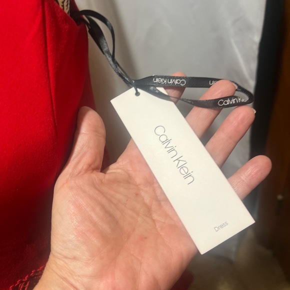 Calvin Klein Red Peplum Sheath Dress - Picture 4 of 8